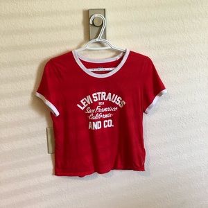 Levi’s cropped shirt.